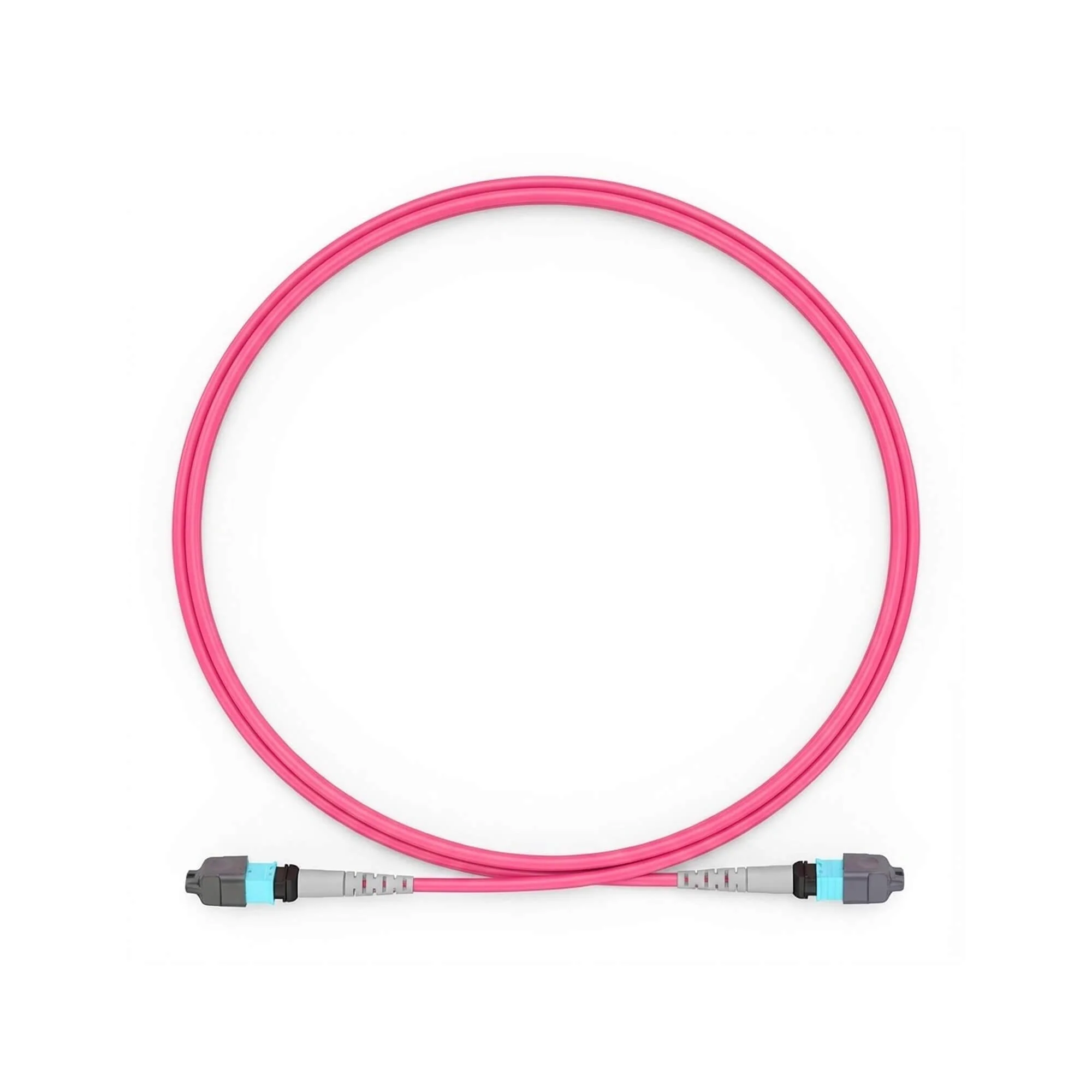 NSComm MPO Jumper Cables, MPO-8 UPC (Female) to MPO-8 UPC (Female), 8 Fibers, Multimode (OM4), OFNR, Low Loss, Polarity Type B — 1m (3ft)
