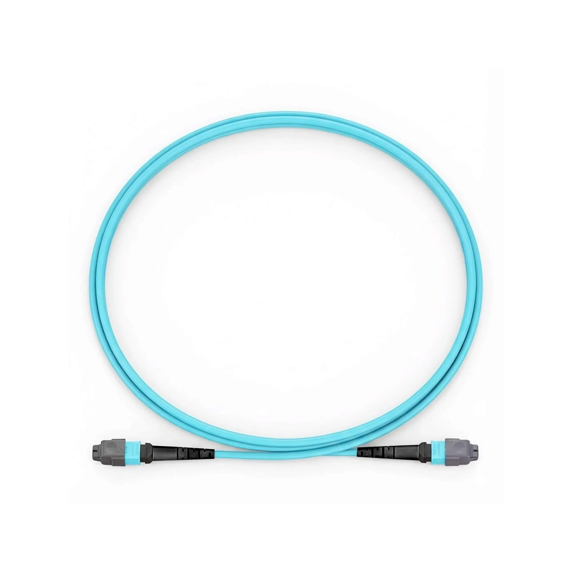 NSComm MPO Jumper Cables, MPO-12 UPC (Female) to MPO-12 UPC (Female), 12 Fibers, Multimode (OM3), OFNR, Low Loss, Polarity Type B — 1m (3ft)
