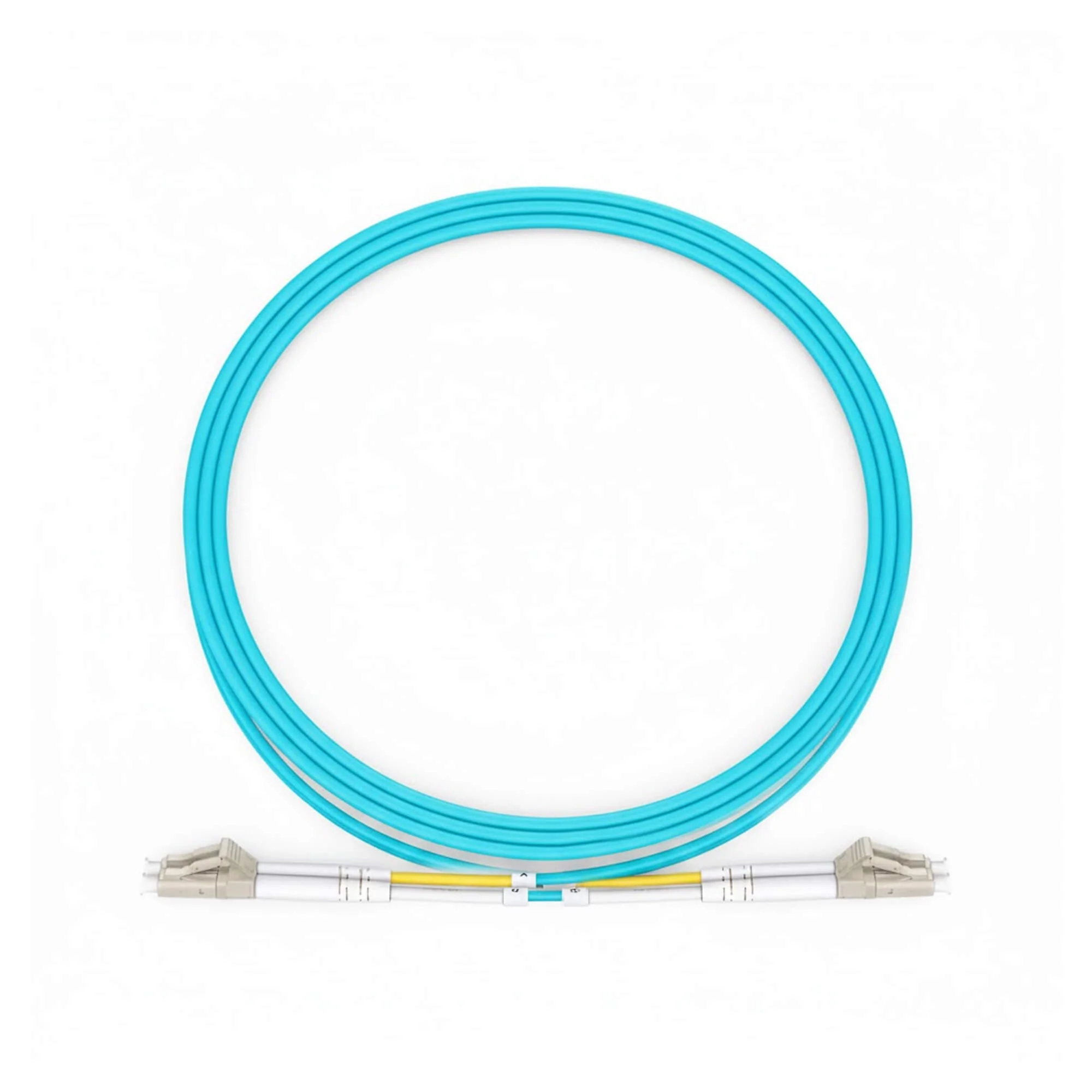 NSComm LC UPC to LC UPC Duplex Multimode(OM3) Fiber Patch Cable, 2 Fibers, 2.0mm OFNR — 1m (3ft)