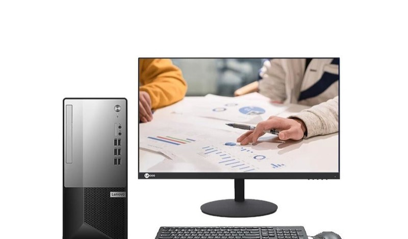 Lenovo настольный компьютер для офиса и налогового учёта большой корпус (i5 10400/8G/128G+1T/2G дискретная графика /DVD/W7/23.8 дюйма Lenovo Lecoo монитор)
