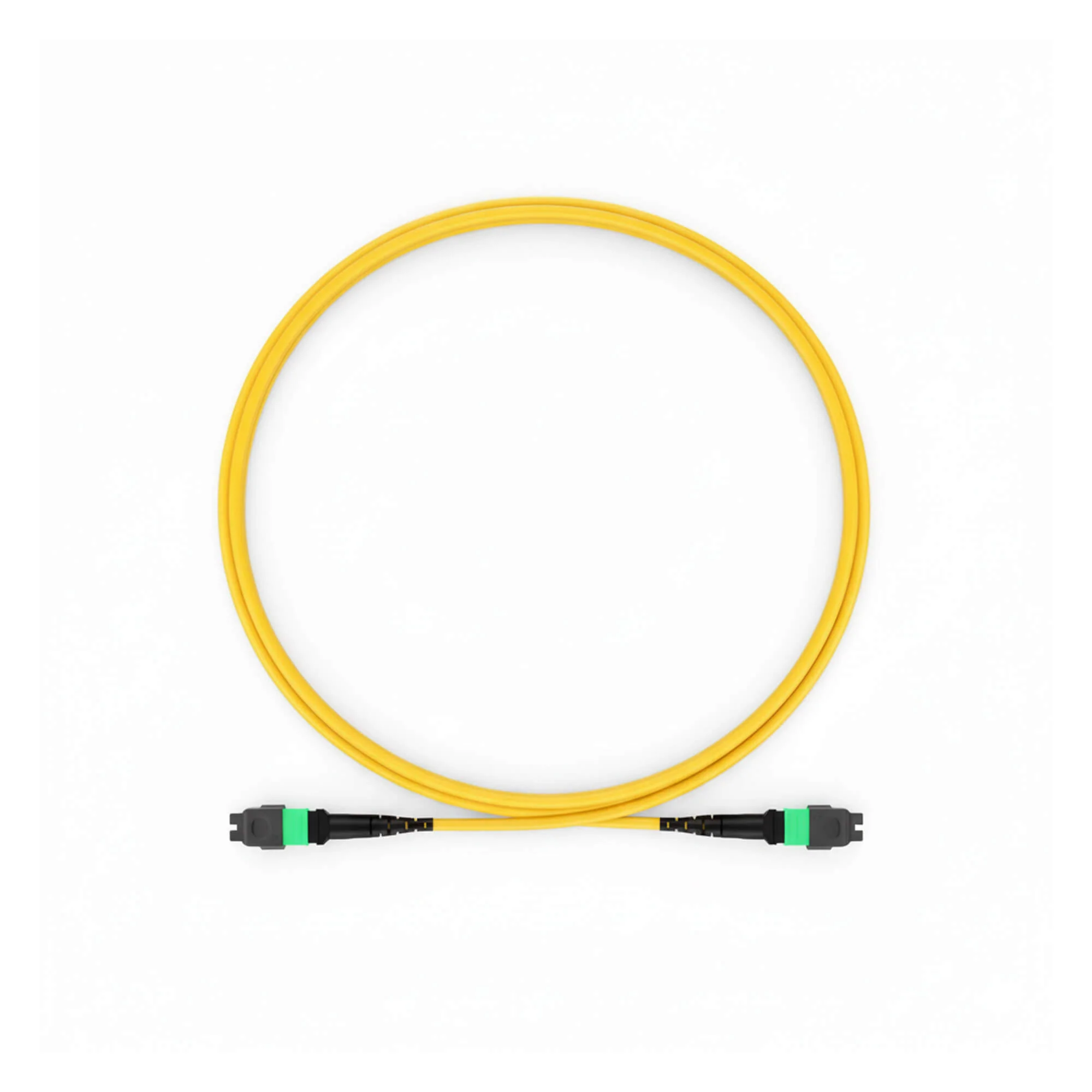 NSComm MPO Jumper Cables, MPO-12 APC (Female) to MPO-12 APC (Female), 12 Fibers, Single mode (OS2, G.657.A1), OFNR, Low Loss, Polarity Type B — 1m (3ft)