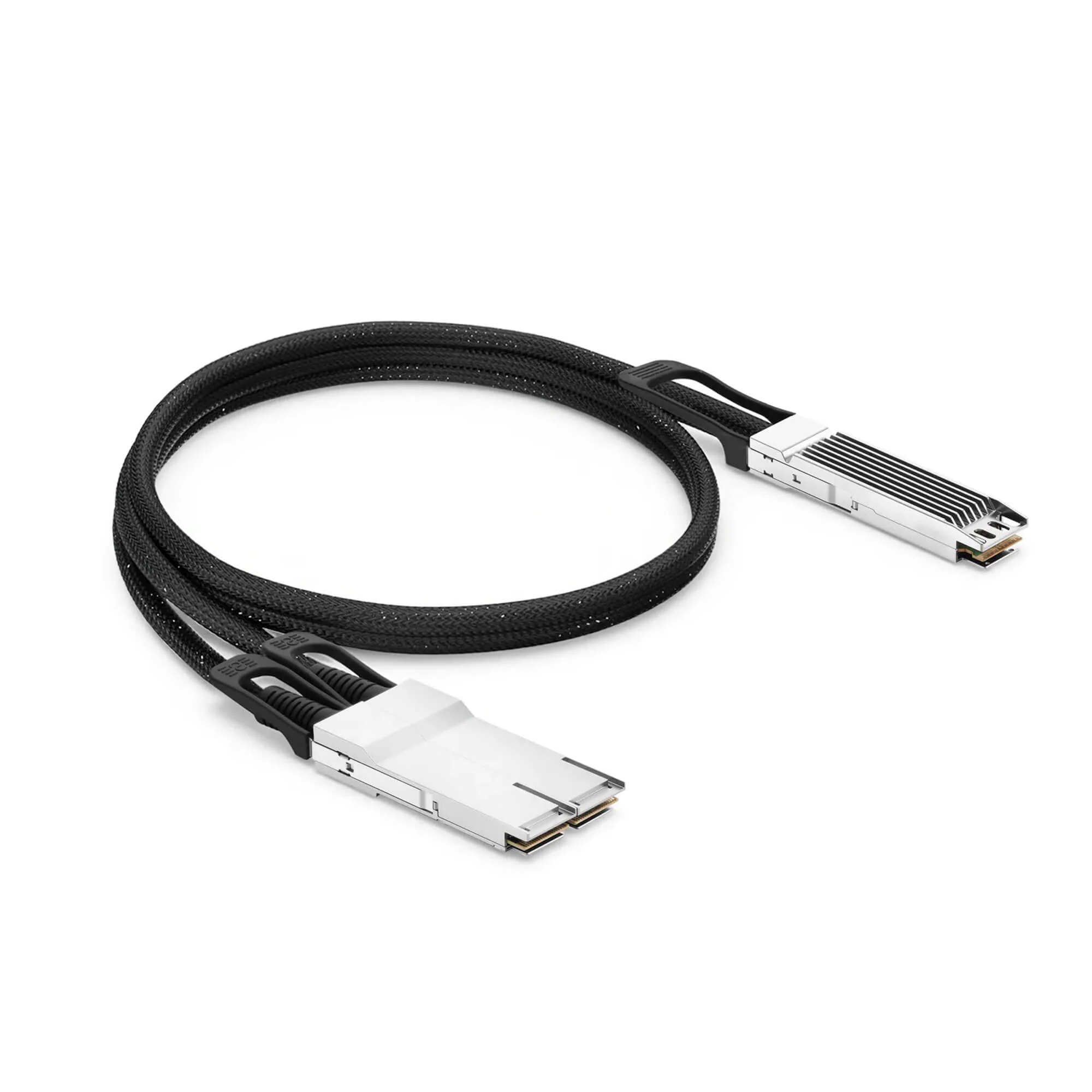 NSComm NVIDIA/Mellanox Compatible 800G OSFP Finned Top to 2 x 400G QSFP112 Active Direct Attach Copper Breakout Cable up to 5m(16ft) — 1m (3ft) / Nvidia