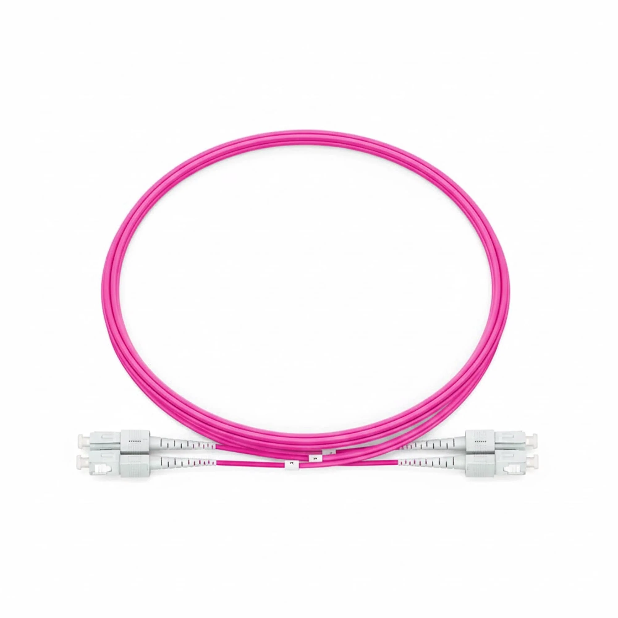 NSComm SC UPC to SC UPC Duplex Multimode(OM4) Fiber Patch Cable, 2 Fibers, 1.6mm OFNR — 2m (7ft)