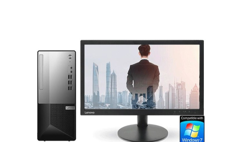 Lenovo настольный компьютер для офиса и налогового учёта большой корпус (i5 10400/8G/256G+1T//DVD/W7/19.5 дюйма, монитор)