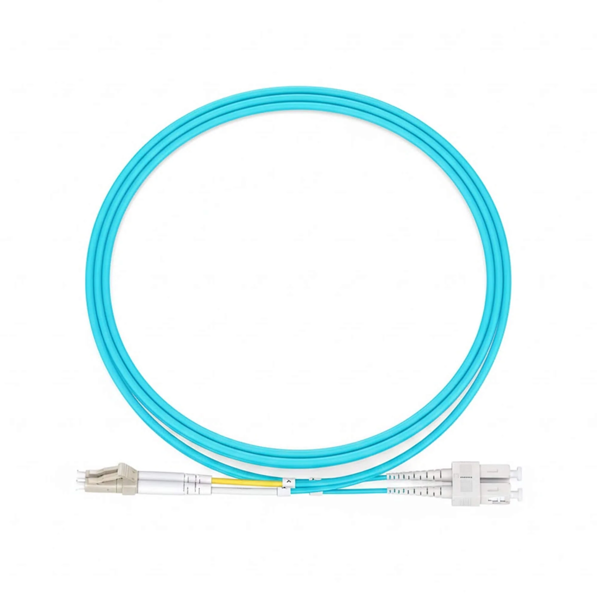 NSComm LC UPC to SC UPC Duplex Multimode(OM3) Fiber Patch Cable, 2 Fibers, 2.0mm OFNR — 1m (3ft)