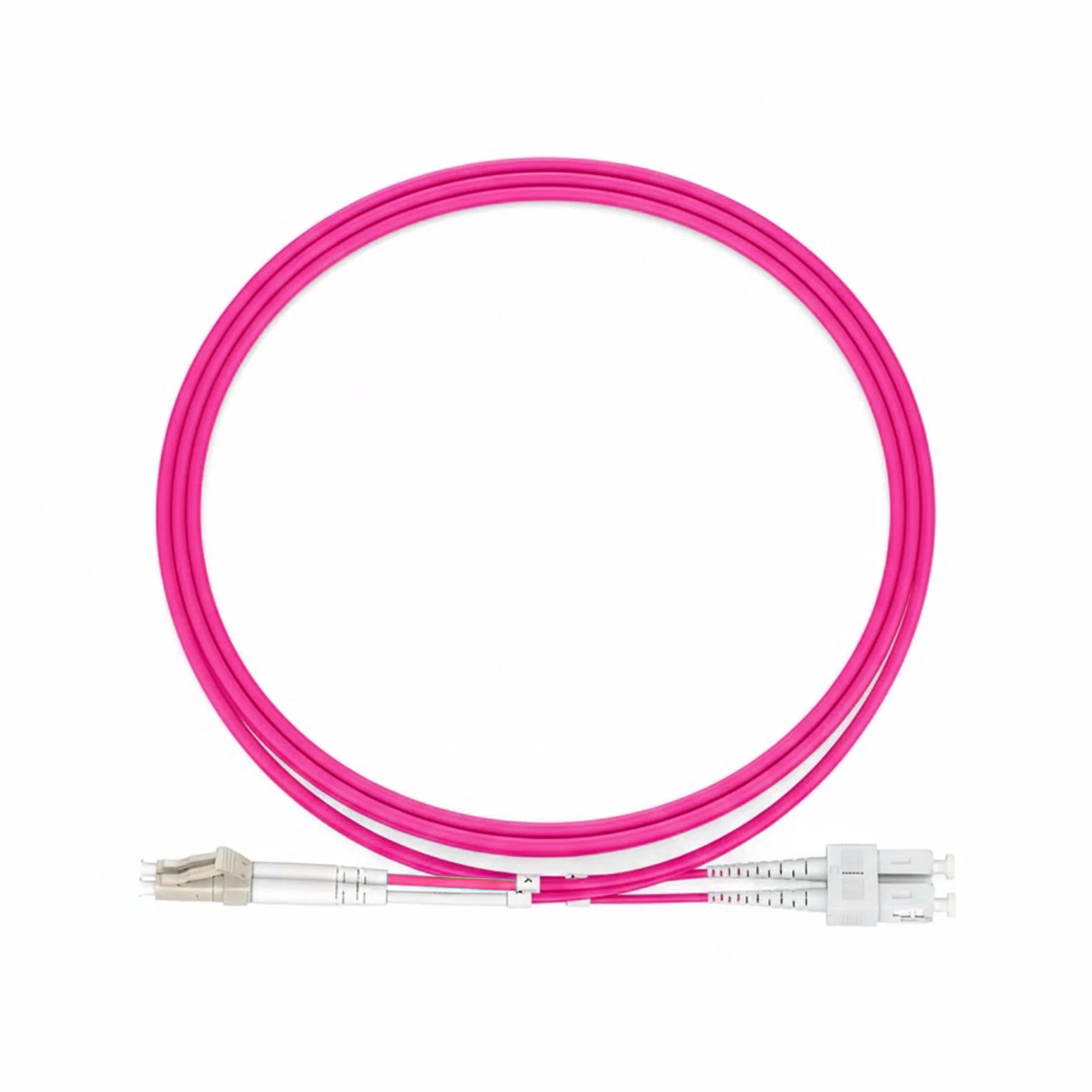 NSComm LC UPC to SC UPC Duplex Multimode(OM4) Fiber Patch Cable, 2 Fibers, 2.0mm OFNR — 1m (3ft)