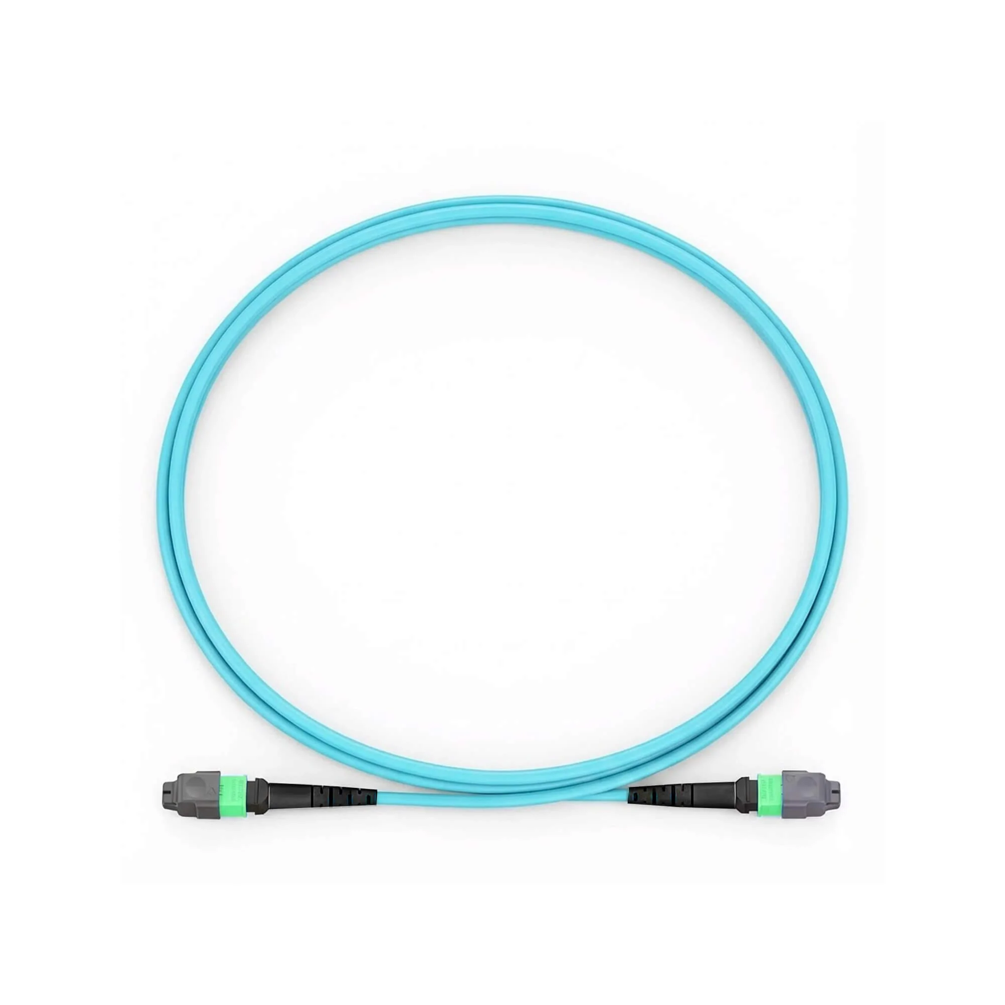 NSComm MPO Jumper Cables, MPO-16 APC (Female) to MPO-16 APC (Female), 16 Fibers, Multimode (OM3), OFNR, Low Loss, Crossover — 1m (3ft)