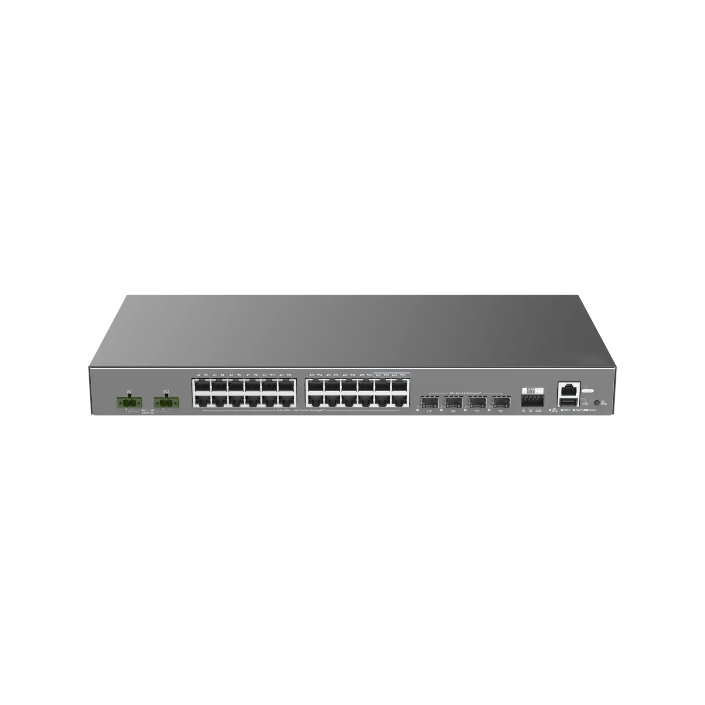 NSComm IS5200-24GT4XS-UP-DC 24x1G (PoE+) & 4x10G SFP+ Industrial PoE Switch