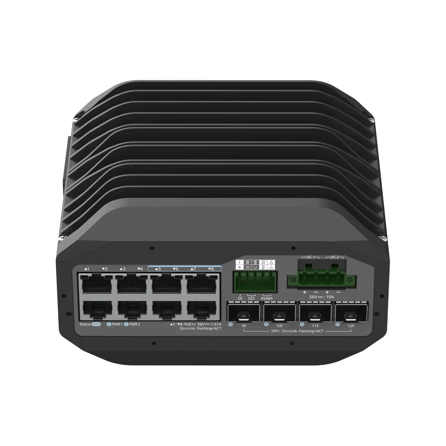 NSComm IS5200-8GT4XS-UP-DC 8x1G (PoE++) & 4x10G SFP+ Industrial PoE Switch