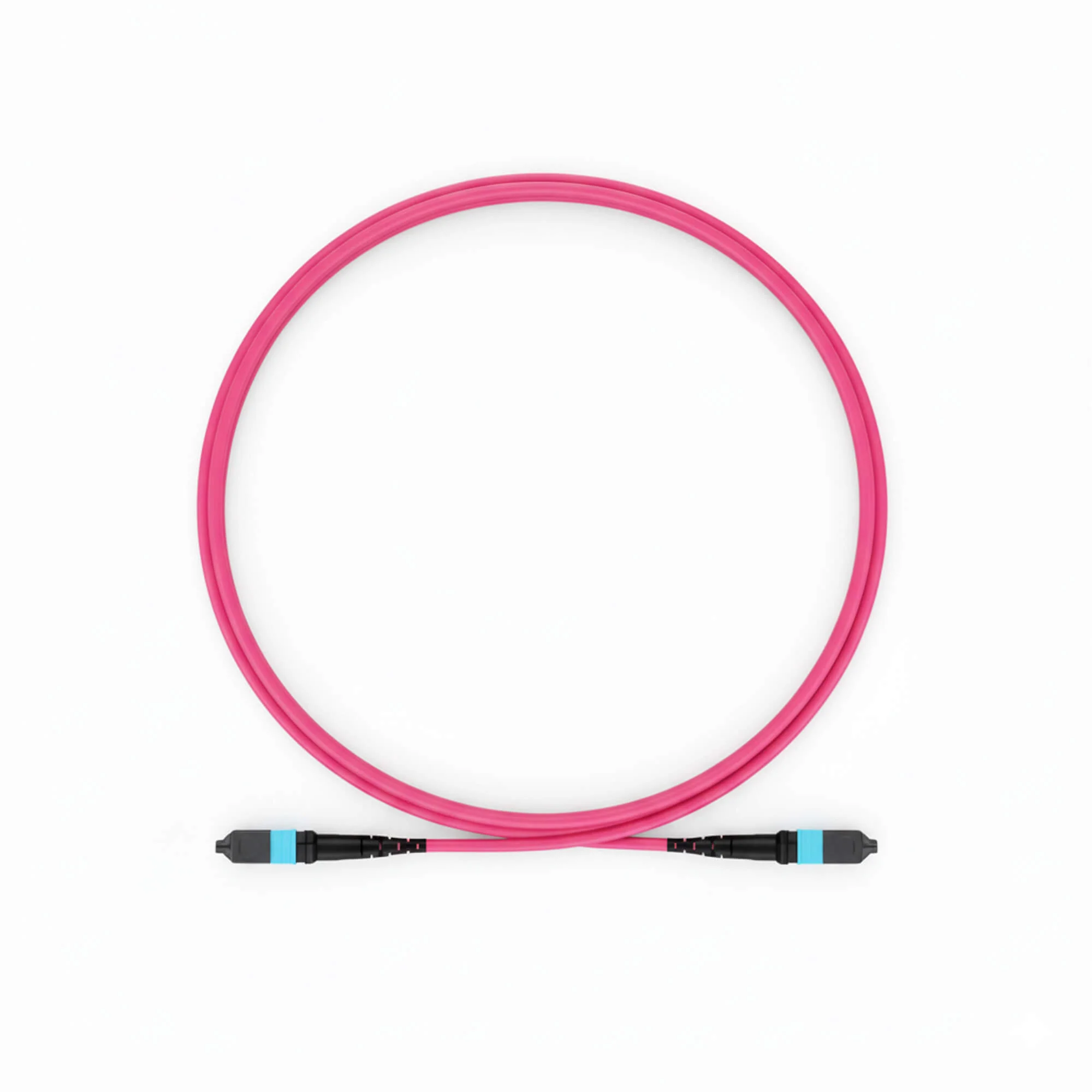 NSComm MPO Jumper Cables, MPO-12 UPC (Female) to MPO-12 UPC (Female), 12 Fibers, Multimode (OM4), OFNR, Low Loss, Polarity Type B — 1m (3ft)