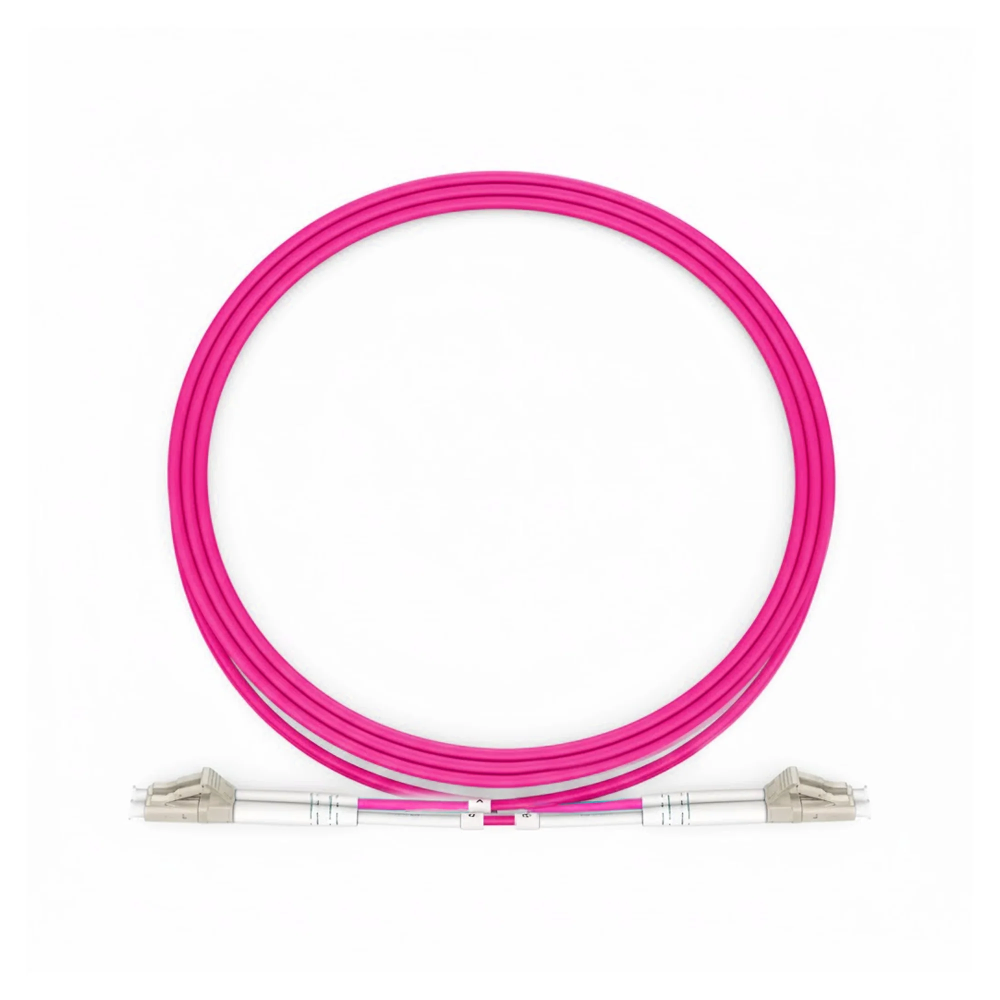 NSComm LC UPC to LC UPC Duplex Multimode(OM4) Fiber Patch Cable, 2 Fibers, 2.0mm OFNR — 1m (3ft)