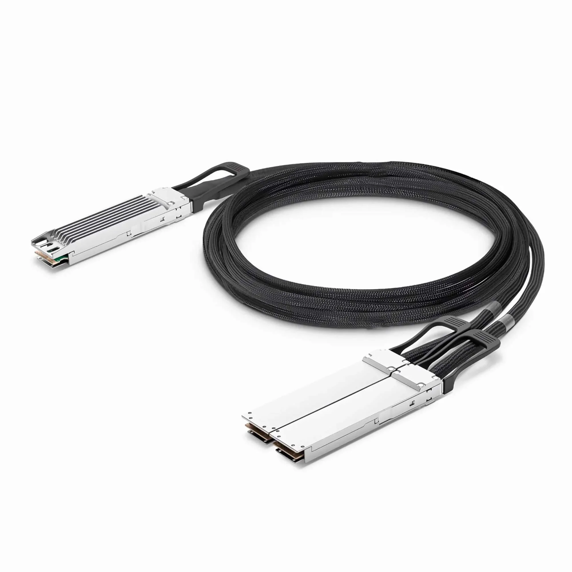NSComm NVIDIA/Mellanox Compatible 800G OSFP Finned Top to 2 x 400G OSFP Flat Top Ethernet Active Direct Attach Copper Breakout Cable up to 5m(16ft) — 1m (3ft) / Nvidia