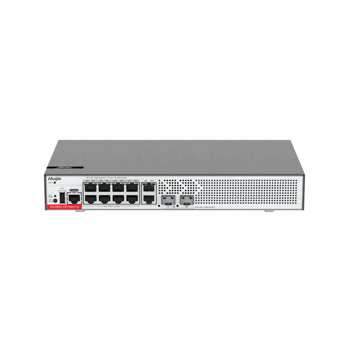 Ruijie RG-S5000-10GT2MS-P-E 10×1G PoE+ & 2×2.5G SFP Layer 2+ Switch