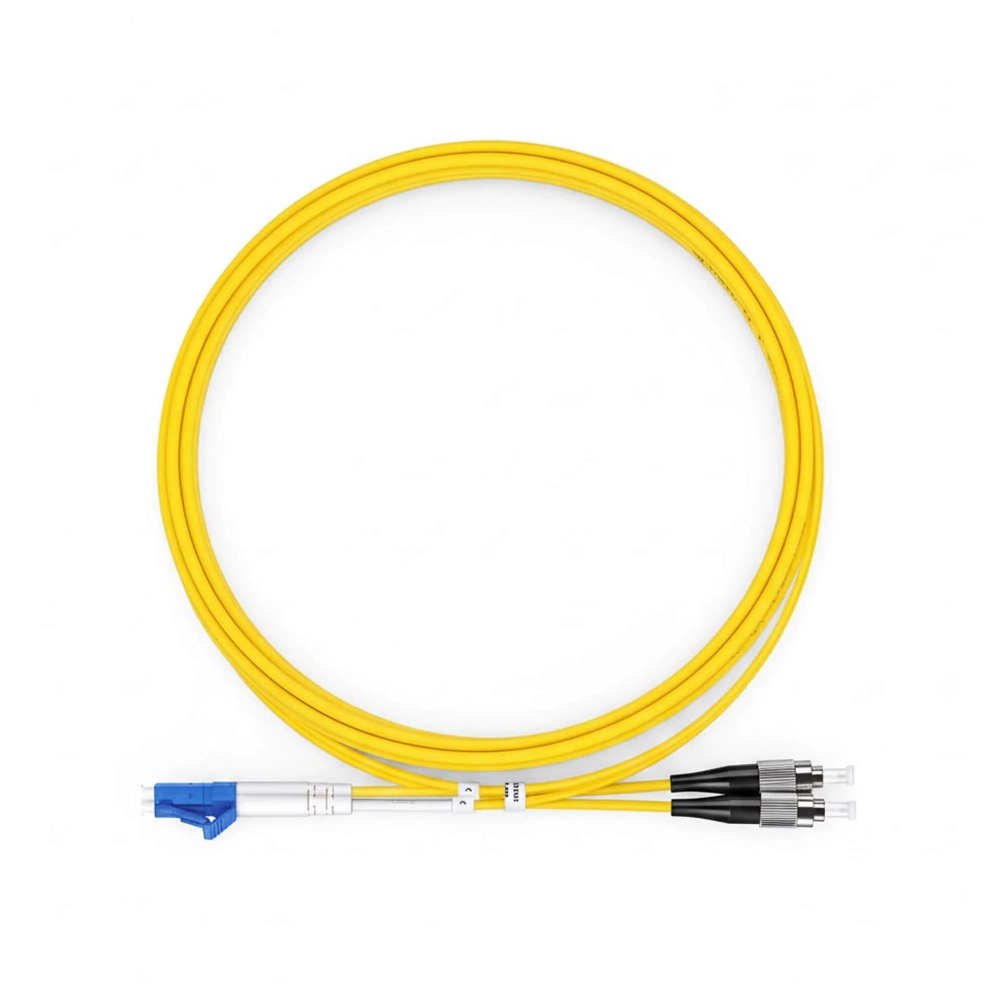 NSComm LC UPC to FC UPC Duplex Single Mode Fiber Patch Cable, 2.0mm OFNR — 2m (7ft)
