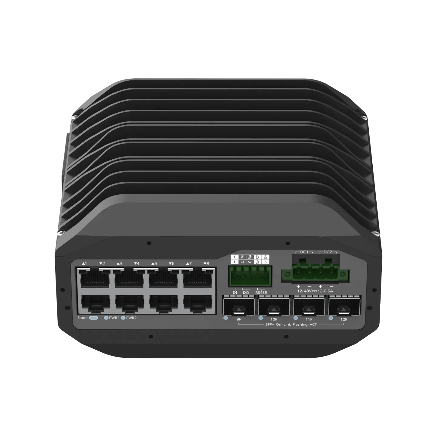 NSComm IS5200-8GT4XS-DC 8x1G & 4x10G SFP+ Industrial Dual DC-Power Switch