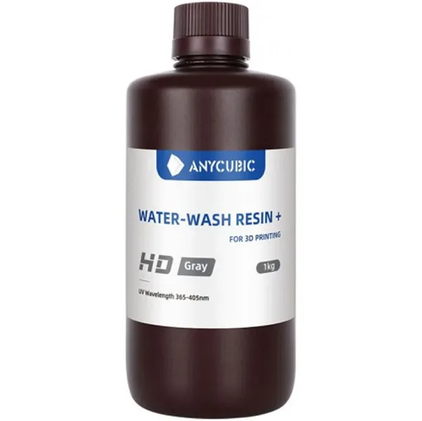 Фотополимерная смола Anycubic Water-Wash Resin+ HD серая (1кг)
