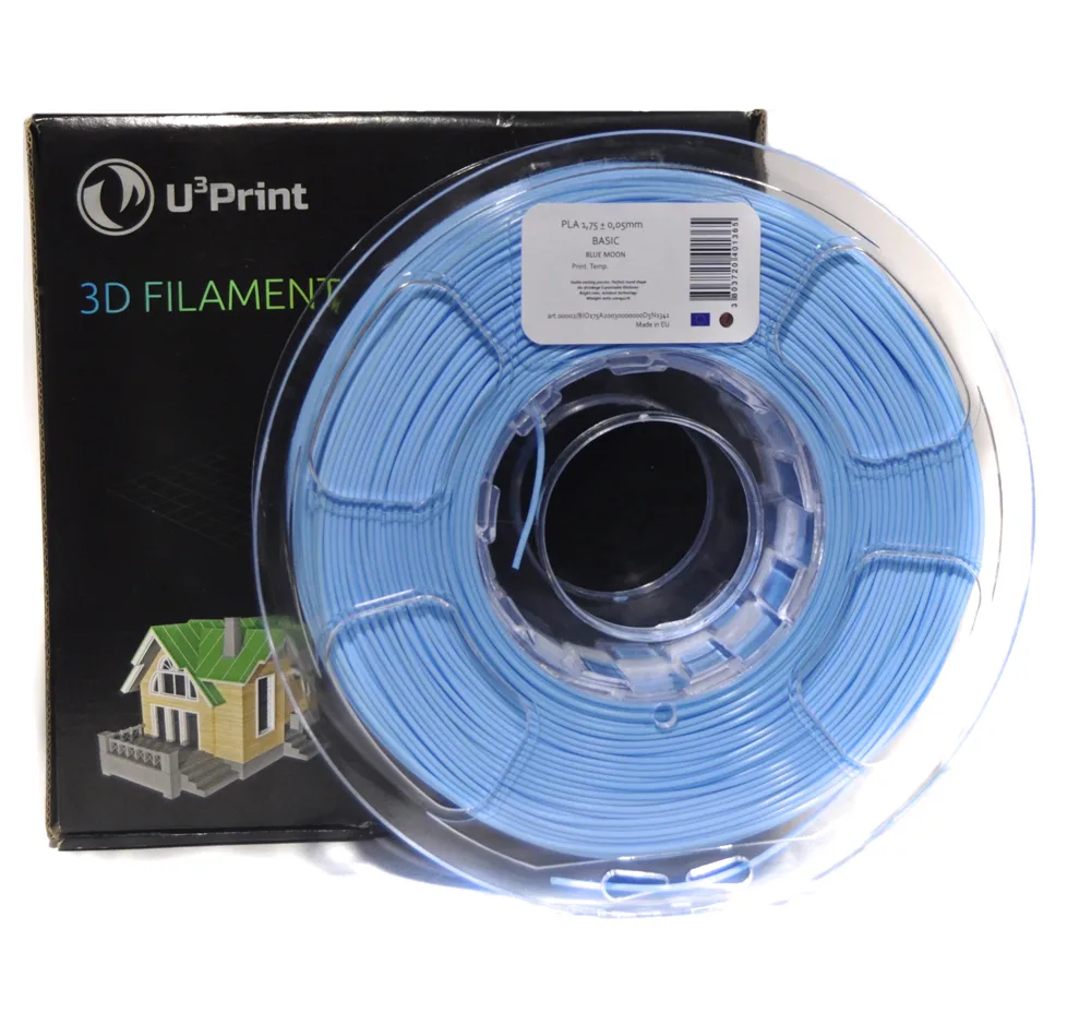 PLA basic Plus пластик U3Print blue moon (голубой, светлый)