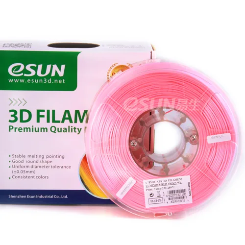 Нить для 3D-принтера eSUN 3D ABS светящийся красный 2.85 мм