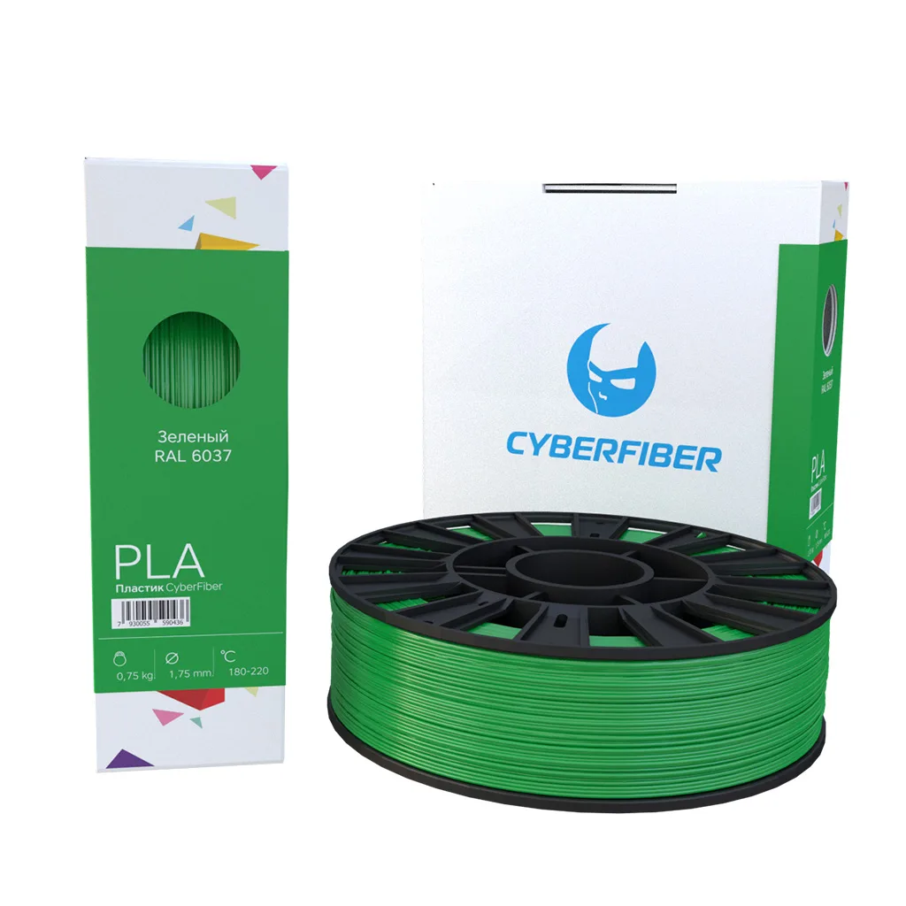 PLA пластик CyberFiber зеленый