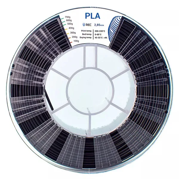 PLA пластик REC 2.85 мм чёрный