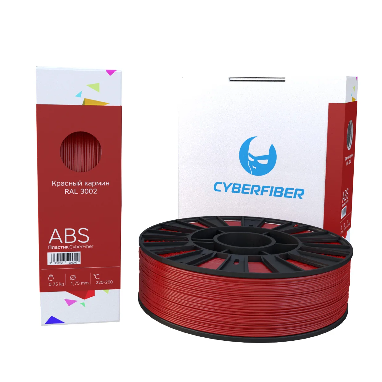 ABS пластик CyberFiber красный кармин