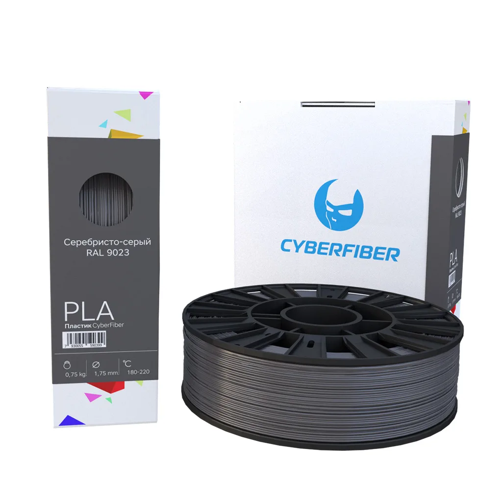 PLA пластик CyberFiber серебристо-серый
