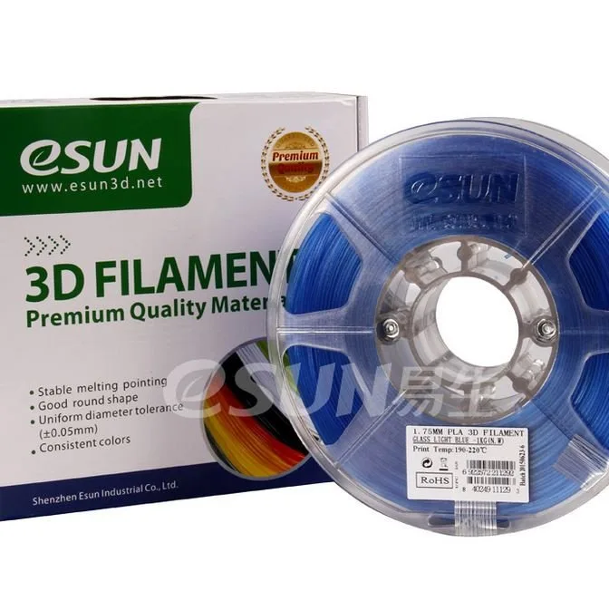 Нить для 3D-принтера eSUN 3D PLA прозрачно-голубой 2.85 мм