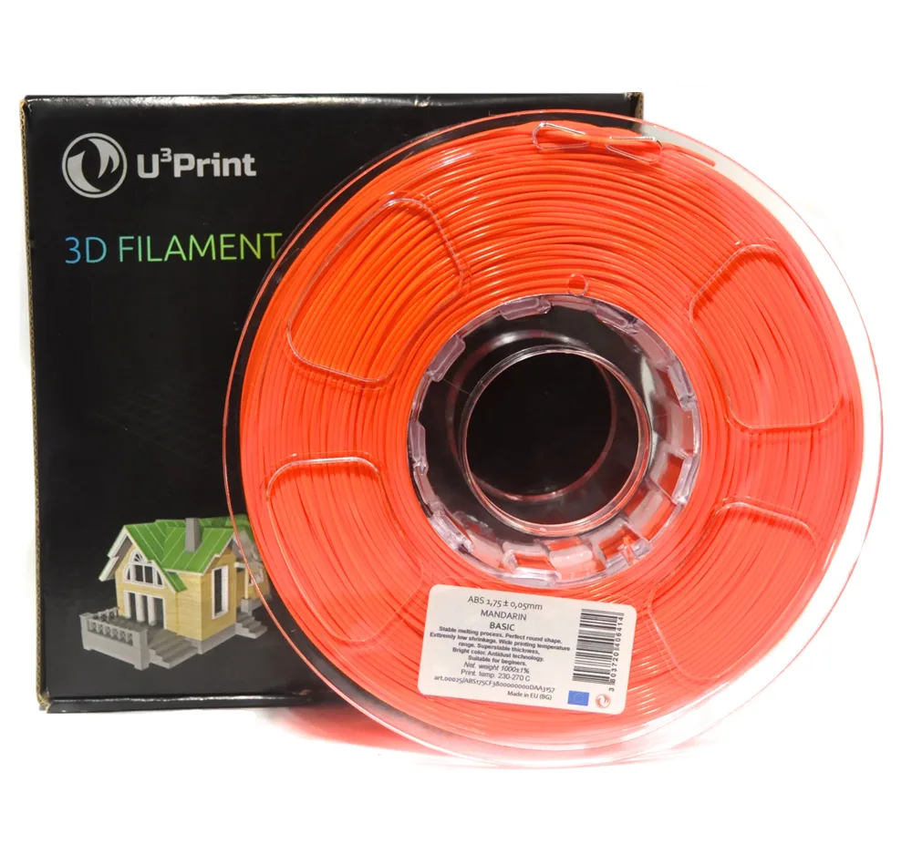 ABS пластик U3Print mandarine fluory (оранж.флуо)
