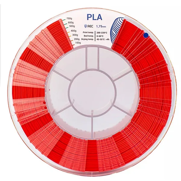 PLA пластик REC 1.75 мм красный