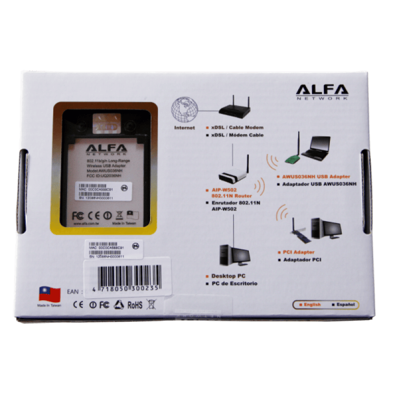 Ubiquiti Wi-Fi-адаптер Alfa AWUS 036NH AWUS036NH (AWUS036NH)