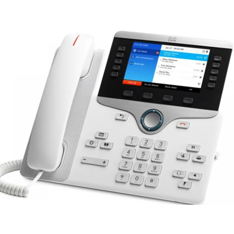 CP-8851-W-K9 Cisco IP телефон белый 5 линий SIP, 2 x GE PoE, LCD 800х480 Color, 1 x USB, RJ-9