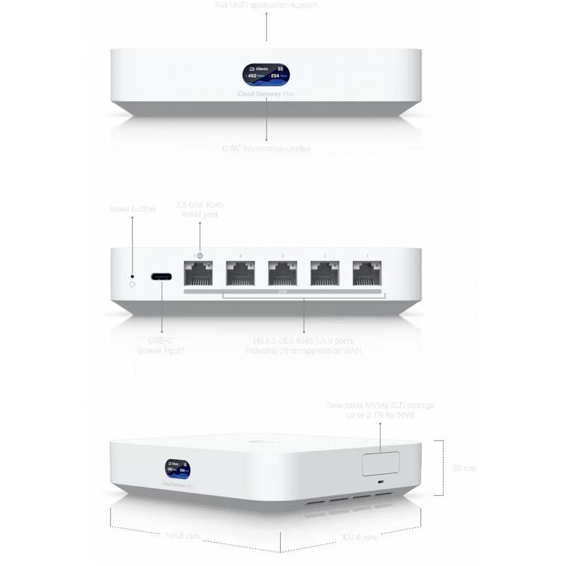 Ubiquiti шлюз Cloud Gateway Max 2 TB UCGMax2TB (UCG-Max-2TB)